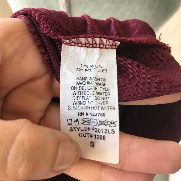 Antho Alya Plum Strappy Wrap Front Long Sleeve Top - Picture 5 of 7